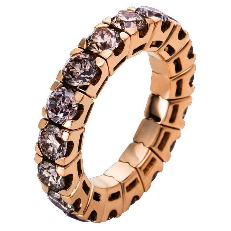 Fedina Eternity Espandibile Brillanti Neri o Champagne Oro Rosa 1N708R Fedina Eternity Espandibile Brillanti Neri o Champagne Oro Rosa 1N708R