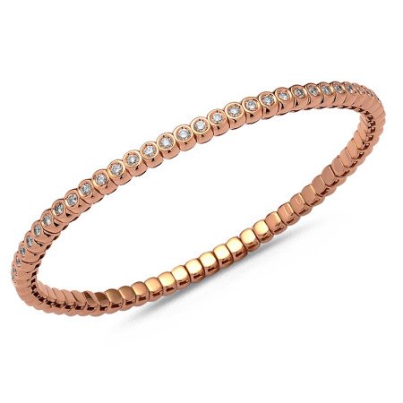 Bracciale Tennis Brillanti Castoni Espandibile Due Carati e Mezzo Oro Rosa 5B316R Bracciale Tennis Brillanti Castoni Espandibile Due Carati e Mezzo Oro Rosa 5B316R