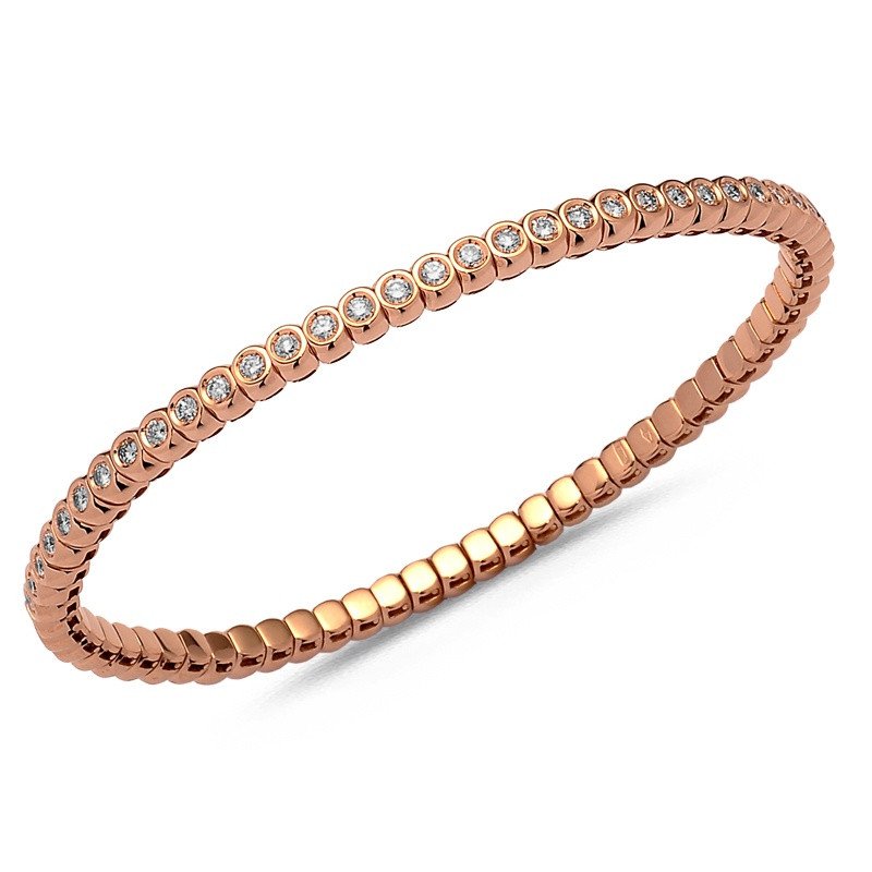 Bracciale Tennis Brillanti Castoni Espandibile Due Carati e Mezzo Oro Rosa 5B316R Bracciale Tennis Brillanti Castoni Espandibile Due Carati e Mezzo Oro Rosa 5B316R