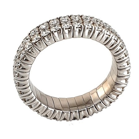 Ring Eternity Expandable Band Three Rows Diamonds White Gold Side View 1N777W 1DJ53W Ring Eternity Expandable Band Three Rows Diamonds White Gold Side View 1N777W 1DJ53W