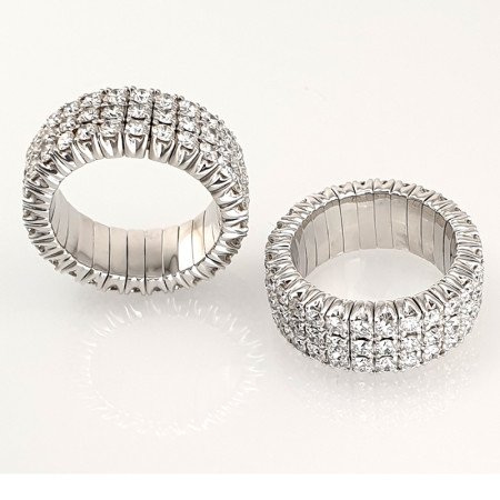 Ring Eternity Expandable Band Three Rows Diamonds White Gold Side View 1N777W 1DJ53W Ring Eternity Expandable Band Three Rows Diamonds White Gold Side View 1N777W 1DJ53W