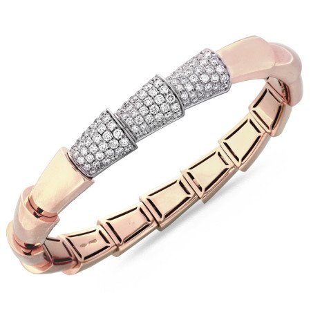 Expandable Serpenti Bangle Gold and Diamonds Rose Gold Expandable Serpenti Bangle Gold and Diamonds Rose Gold