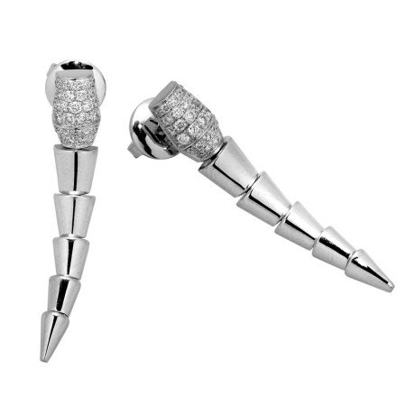 Orecchini Pendenti Diamanti Serpenti Oro Bianco Orecchini Pendenti Diamanti Serpenti Oro Bianco