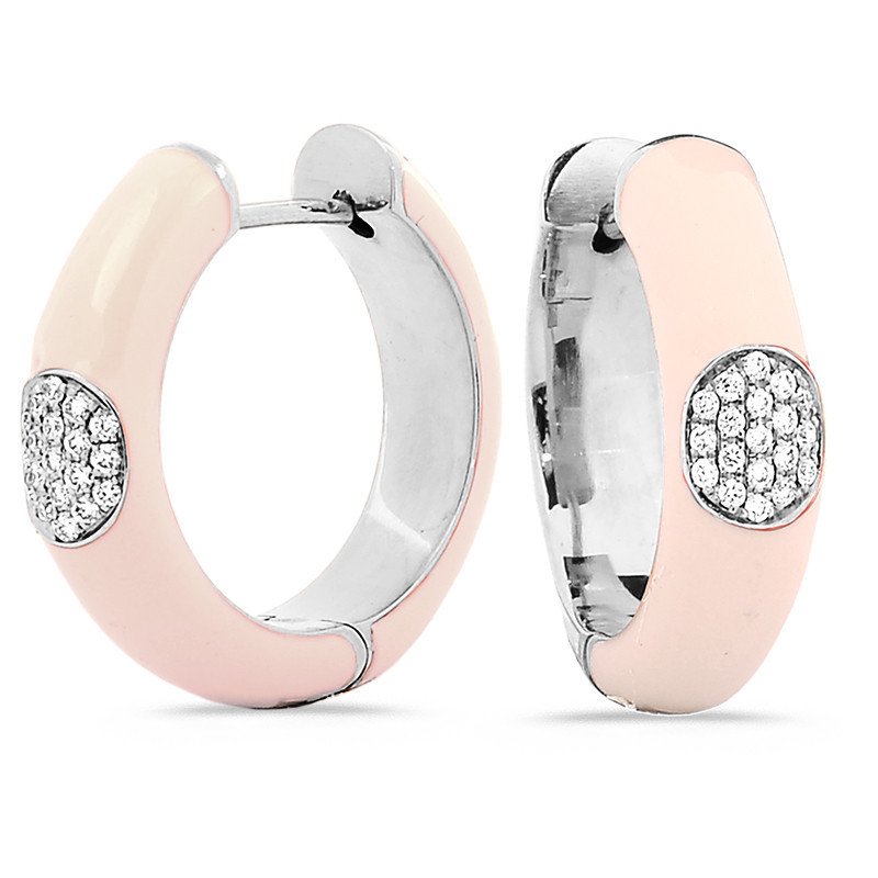 Hoop Earrings Ivory Enamel
White Gold with Diamonds Hoop Earrings Ivory Enamel
White Gold with Diamonds