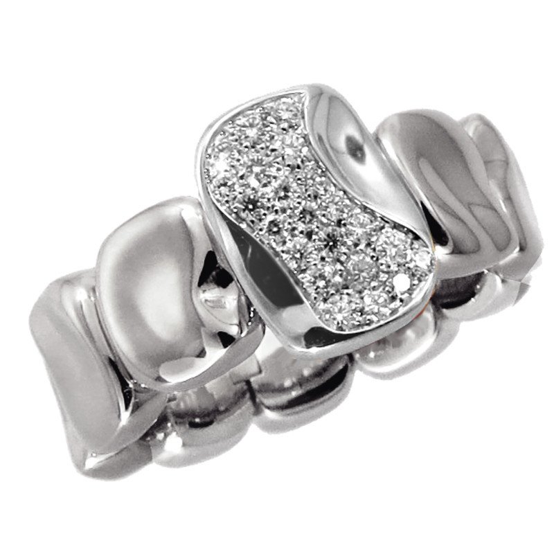 Expandable Diamond Pave' Ring Nugget White Gold Expandable Diamond Pave' Ring Nugget White Gold